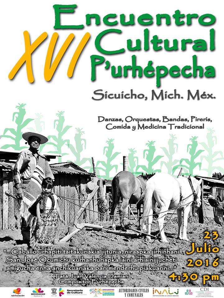 cartel Encuentro Cultural Purhepecha 2016