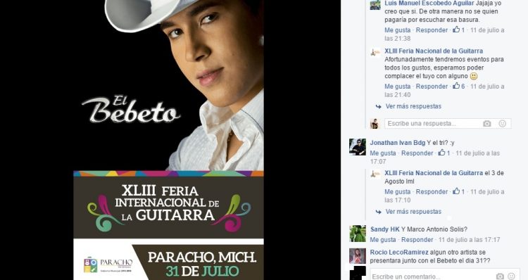 el bebeto feria internacional de la guitarra de Paracho