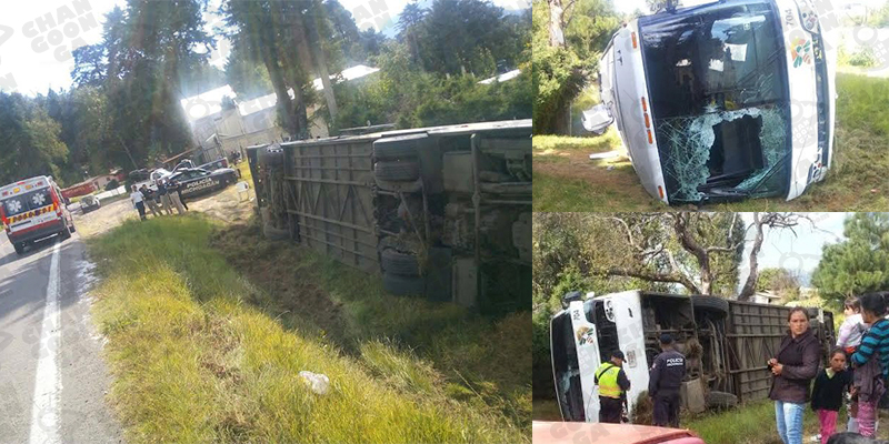 Vuelca-Autobús-De-Pasajeros,-Hay-5-Heridos-Zitácuaro-2