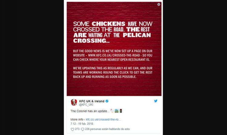 KFC cierra restauranres Reino Unido