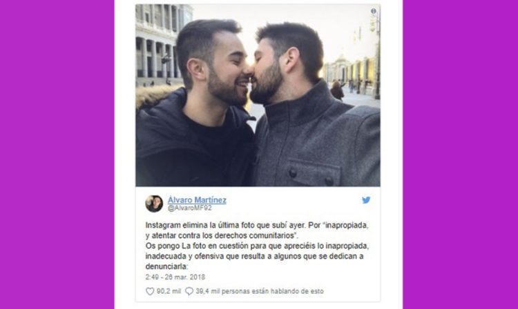 beso gay censura Instagram Facebook