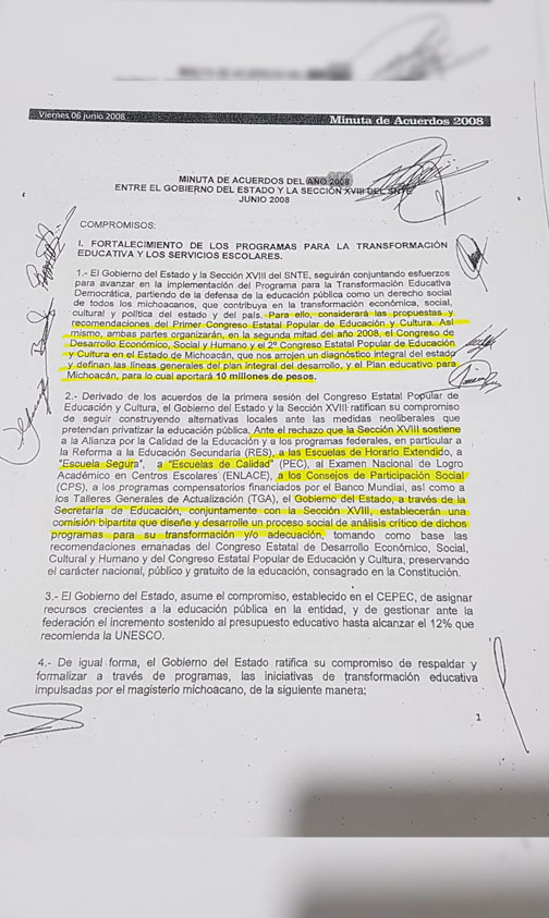 documento firma minuta CNTE gobierno