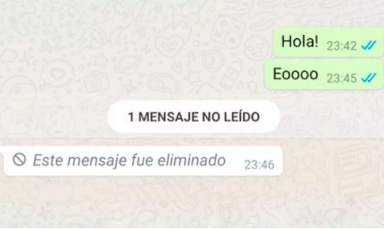mensaje eliminado WhatsApp