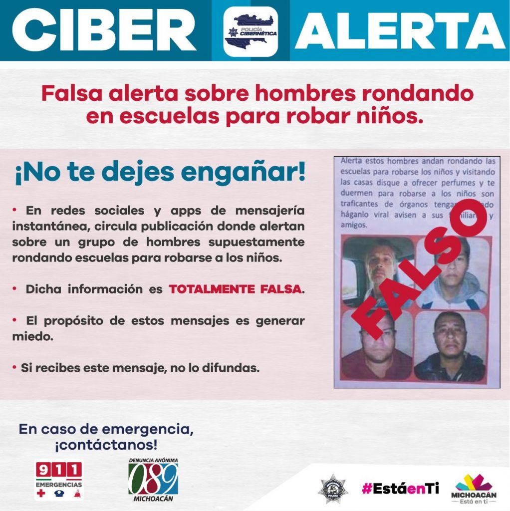 ciber alerta fake news Michoacán