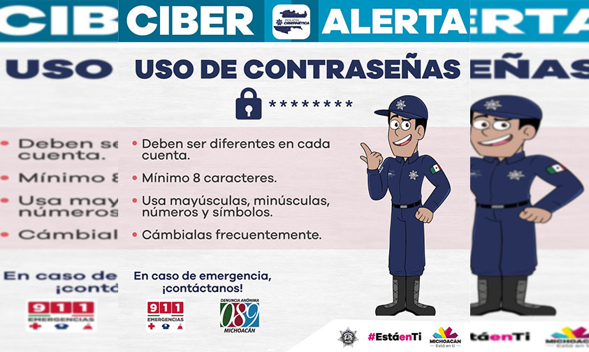 contraseñas uso internet renovación SSP Michoacán
