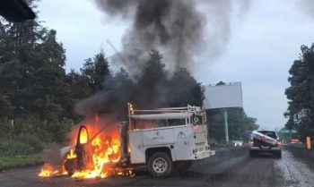 encapuchados queman unidad CFE Uruapan Paracho Michoacán