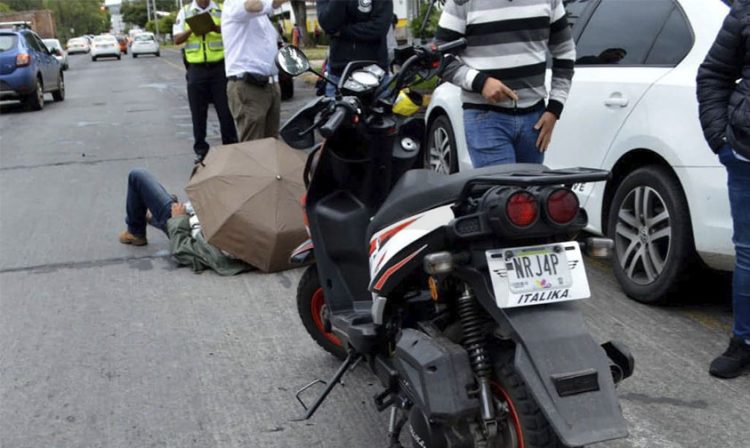 motociclista baches Morelia lesionados patrulla