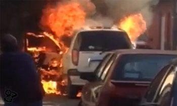 taxi incendio monumento Morelia