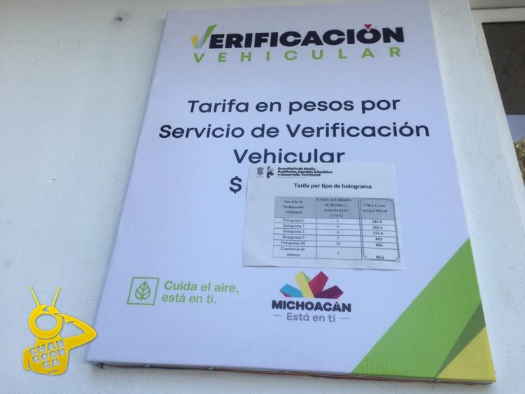 Costos de la verificación vehicular. 