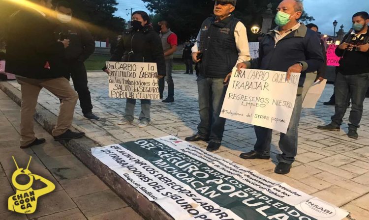 #Morelia Manifestación de Trabajadores de Salud Durante Visita AMLO