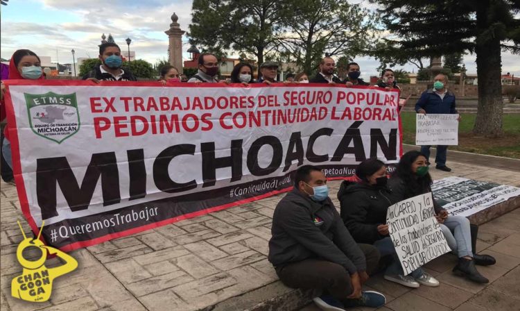 #Morelia Manifestación de Trabajadores de Salud Durante Visita AMLO