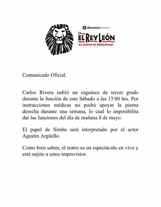 comunicado-prensa-Carlos-Rivera-El-Rey-Leon
