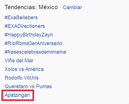 Apatzingán tendencia Twitter