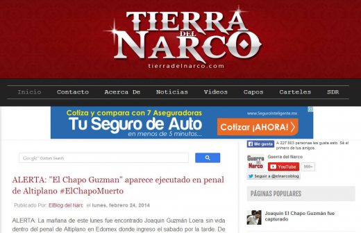 Tierra del Narco Chapo muerto