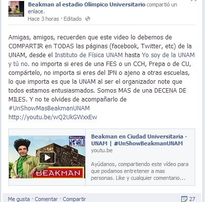 Video Beakman admiradores de México necesitan #UnShowBeakmanUN más