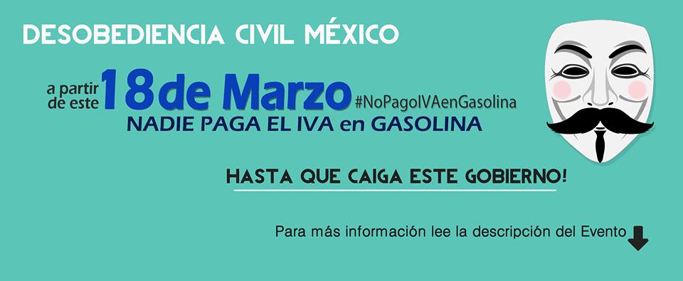 desobediencia civil méxico no pago iva en gasolina