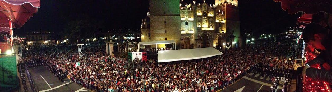 panorámica Grito de Independencia Morelia 2014