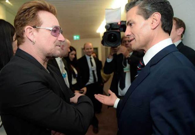 Peña Nieto Saludo A Bono De U2 En Suiza
