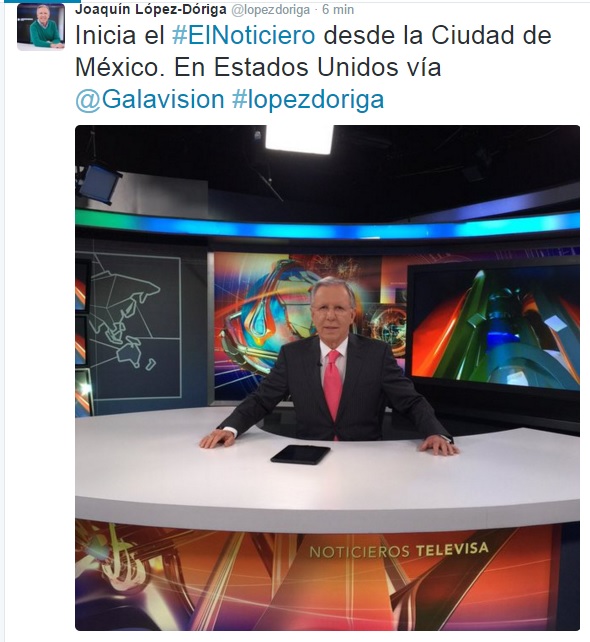 Foto tuiteada hace unos instantes por la cuenta del propio López Doriga // Twitter
