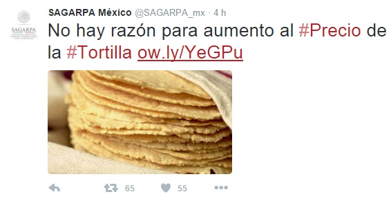 No Hay Razón Para Aumentar El Precio De La Tortilla SAGARPA