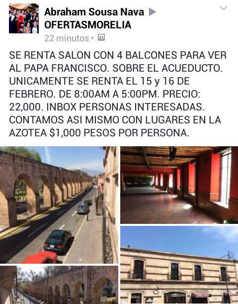 papa en morelia renta de azoteas