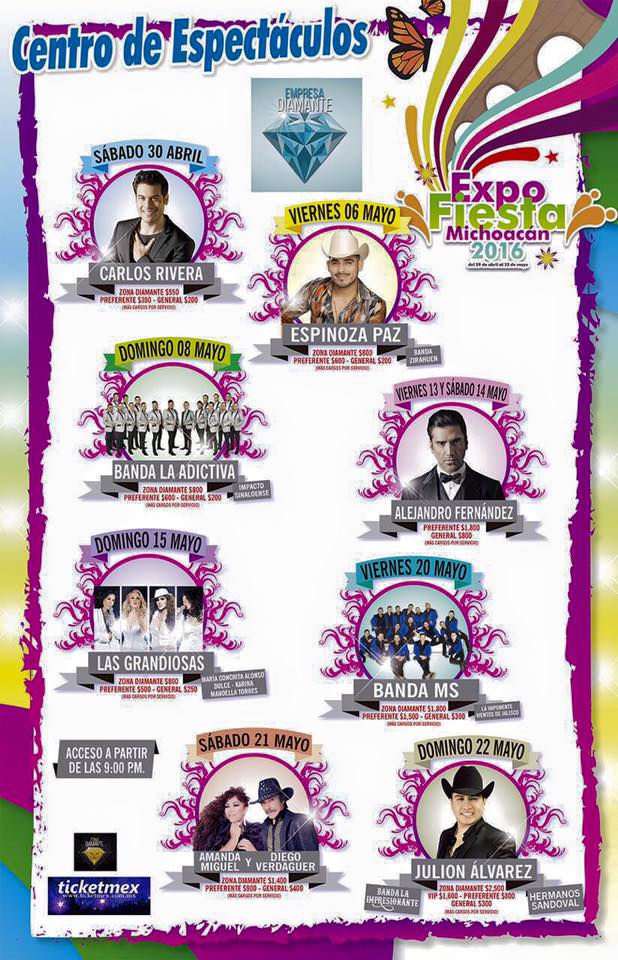 cartel oficial Expo Fiesta Michoacan 2016