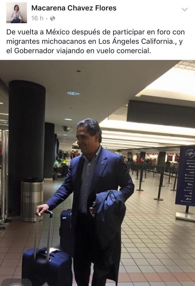 macarena chavez silvano aureoles vuelo comercial