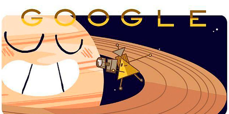 Google celebra arribo de nave Cassini a los anillos de Saturno con un doodle-2