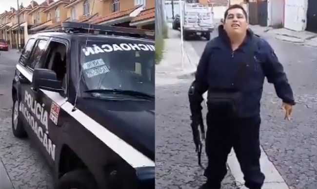 Policia-Michoacan-se-exhibe-armado-en-calles-de-Morelia