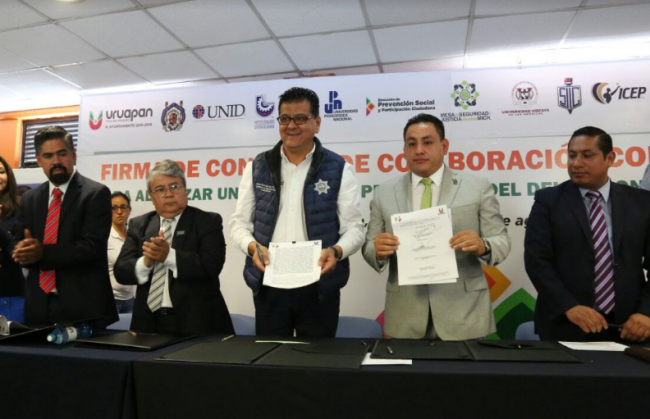 acuerdo SSP Ayuntamiento de Uruapan prevención con universidades