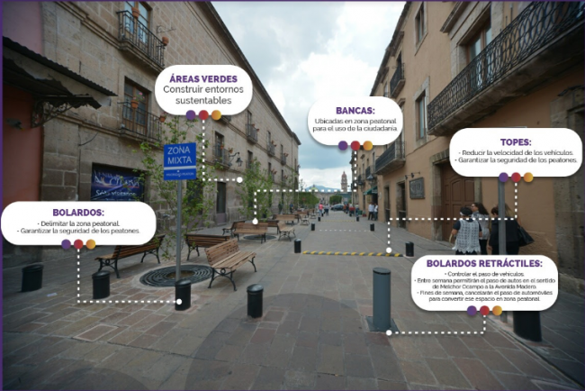 zona mixta de la calle Ignacio Zaragoza Morelia