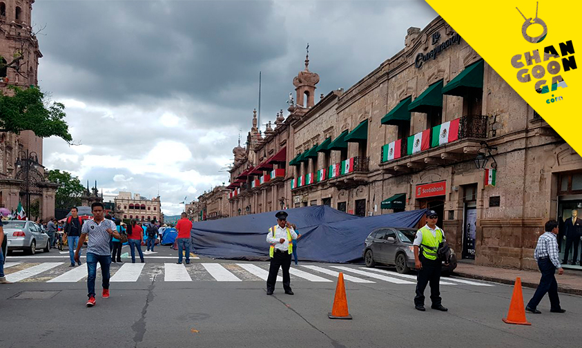 maestros-indígenas-plantón-Centro-Histórico-Morelia-3