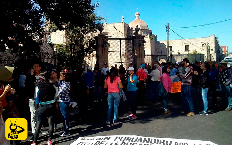 casas-campaña-CNTE-Centro-Histórico-Morelia