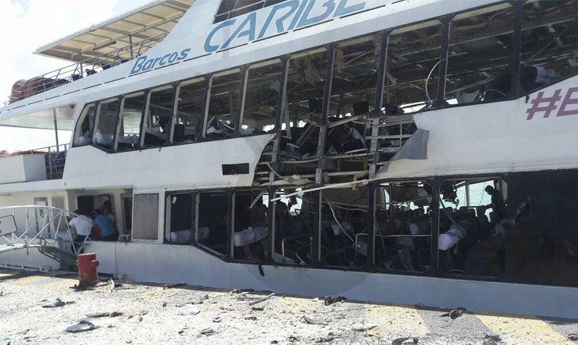 explosión Ferry Playa del Carmen