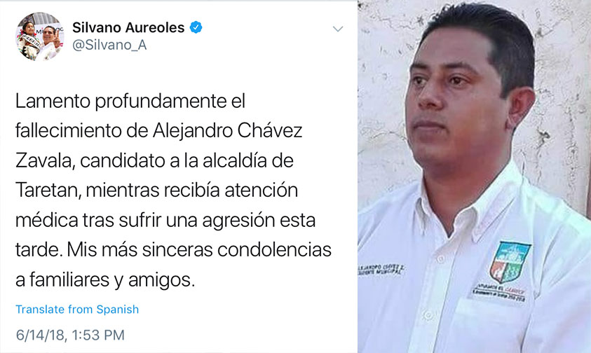 Alejandro Chávez candidato Taretan muerto