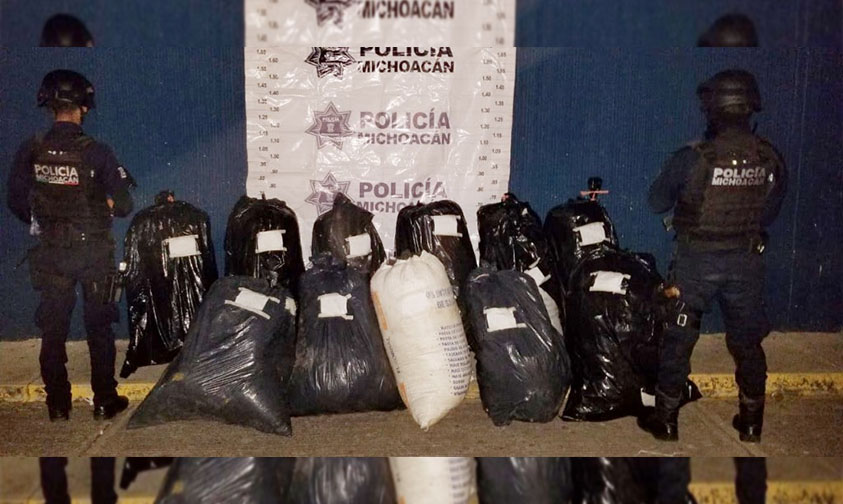 Jacona decomisar Marihuan costales Michoacán