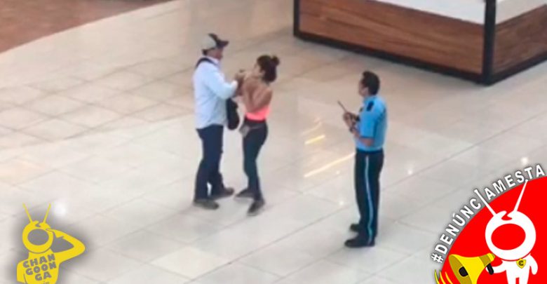 #Denúnciamesta Captan forcejeo entre hombre y mujer en centro comercial