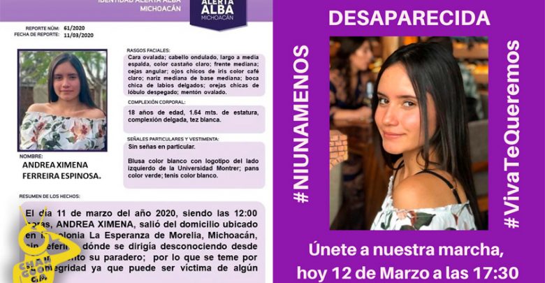 #Morelia Convocan A Marcha Para Que Ximena Aparezca Viva (1)