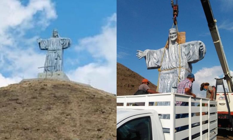 Político Pone Cristo Gigante Arriba De Pirámide Prehispánica En Veracruz, INAH No Autorizó