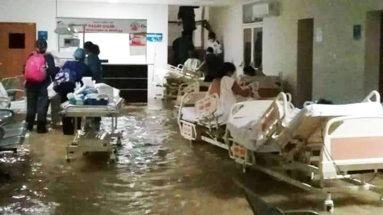 Tras Paso De Huracán Hanna, Se Inunda Hospital Materno Infantil de Reynosa