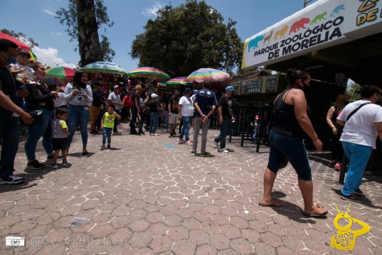 Visitantes No Respetan Sana Distancia En Reapertura del Zoológico de Morelia