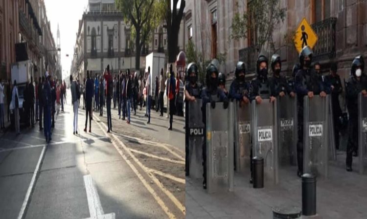 #Morelia Polis Mantienen Vigilancia Por Manifestación En El Centro