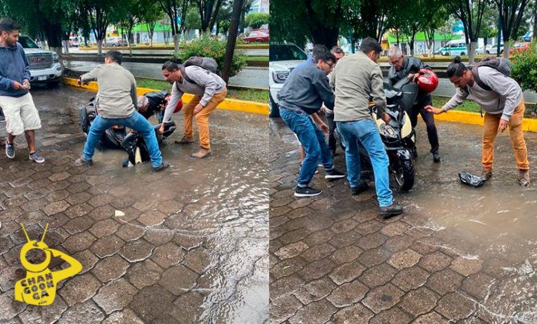 #Morelia Tras Lluvias, Mega Pozo Deja A Señor Accidentado Y Su Moto Hecha Caca