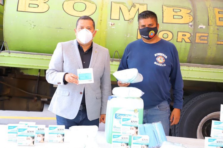 #Morelia Sedesoh Da Cubrebocas A Bomberos 