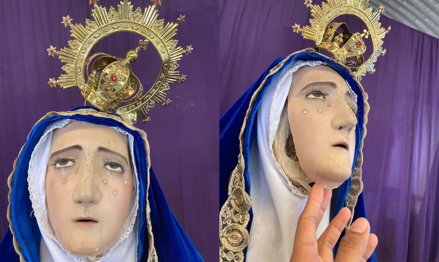 Pasa En M xico Destrozan Rostro De Virgen De Guadalupe En Supuesto 