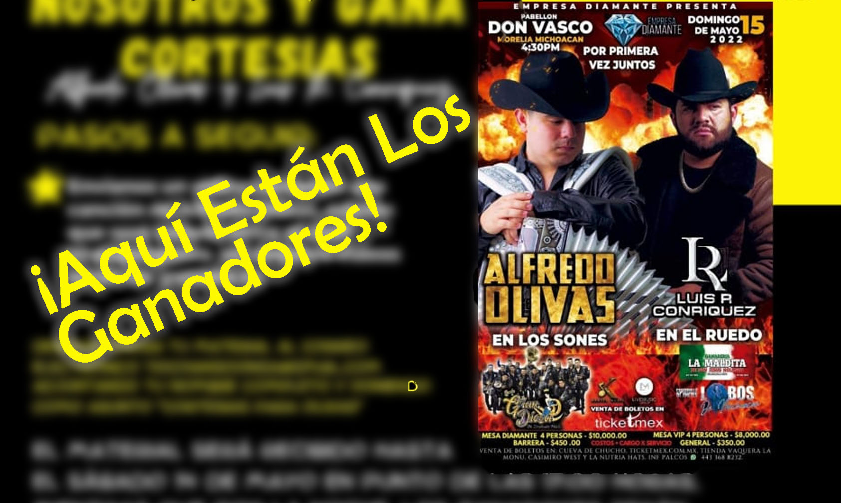 Aquí Te Dejamos A Los Ganadores Para Ver A Alfredo Olivas Y Luis R